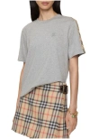 Burberry Check Trim Cotton T-shirt In Brown