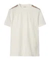 Burberry T-shirt With Check Details In White