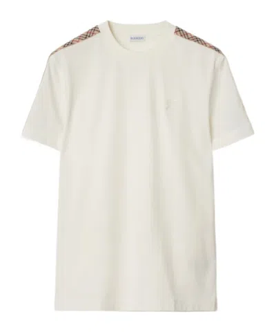 BURBERRY BURBERRY LOGO EMBROIDERED CREWNECK T-SHIRT