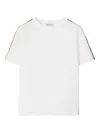 Burberry Childrens Check Trim Cotton T-shirt In White