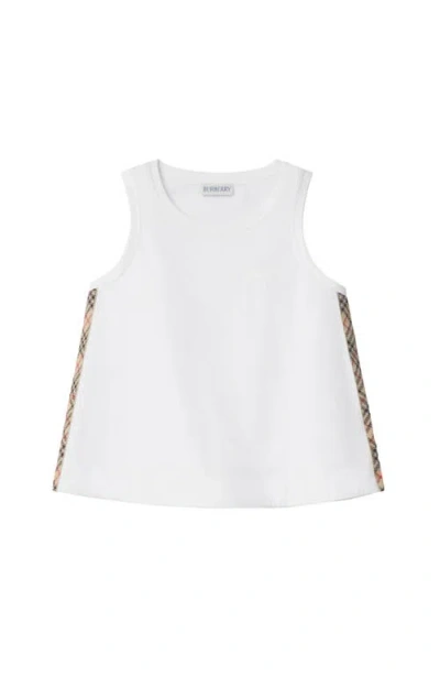 Burberry Kids'  Check Trim Cotton Top In Multi