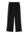 Burberry Jodie Checked Cotton-jersey Straight-leg Track Pants In Black