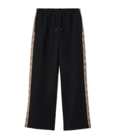 BURBERRY BURBERRY CHECK TRIM DRAWSTRING TRACK PANTS
