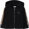 Burberry Check Trim Cotton Zip Hoodie