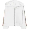 Burberry Babies'  Check Trim Cotton Zip Hoodie
