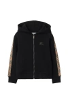 Burberry Childrens Check Trim Cotton Zip Hoodie
