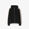 Burberry Ekd Embroidered Check Trim French Terry Full Zip Hoodie