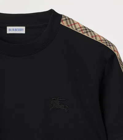 Burberry Check-trim Ekd T-shirt In Black