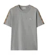 Burberry Check-trim Ekd T-shirt In Gray