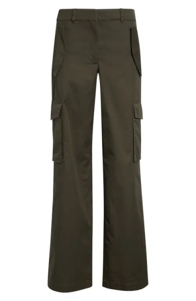 Burberry Check Trim Gabardine Cargo Trousers In Green