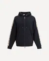 Burberry Black Sweatshirt With Check Motif Detail In Black