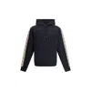 Burberry Black Sweatshirt With Check Motif Detail In Black