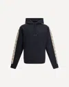 Burberry Black Sweatshirt With Check Motif Detail In Black