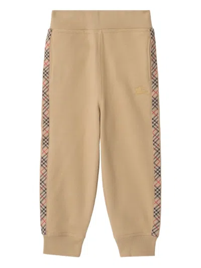 BURBERRY CHECK-TRIM JOGGING PANTS