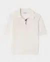Burberry Check Pattern Knit Polo Shirt In White