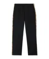 Burberry Black Jogging Trousers With Check Motif Detail