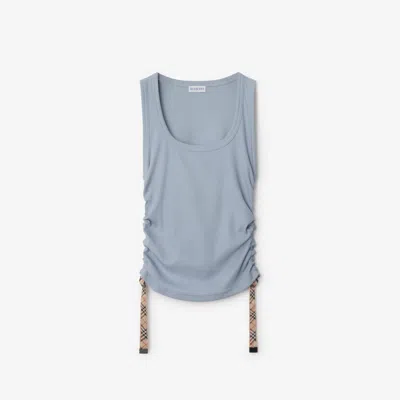 Burberry Festival Cotton Blend Tank Top In Blue