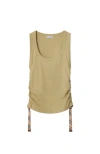 Burberry Check Trim Stretch Cotton Vest In Hemlock