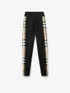 Burberry Checked Stretch-jersey Leggings In Black