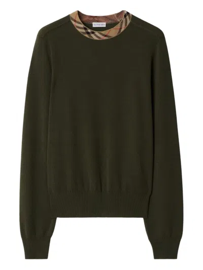 Burberry Sueter Mary Verde Militar Det Cuadros In Green