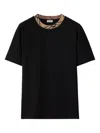 Burberry Mens Check-print Short-sleeves Cotton-jersey T-shirt Black Xl In Black
