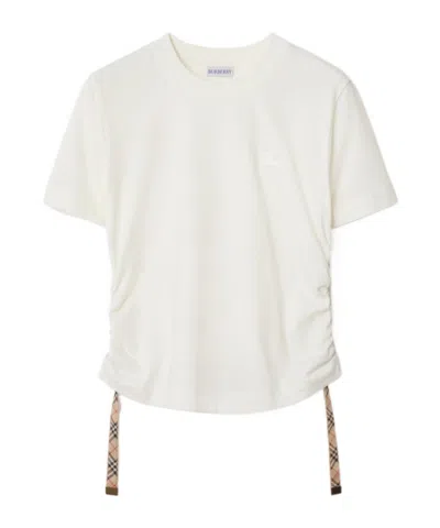 BURBERRY BURBERRY LOGO EMBROIDERED CREWNECK T-SHIRT