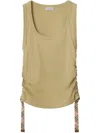 Burberry Check Trim Stretch Cotton Vest In ニュートラル