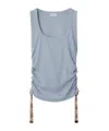 Burberry Festival Cotton Blend Tank Top In Blue