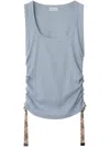 Burberry Festival Cotton Blend Tank Top In Blue