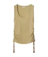 Burberry Check Trim Stretch Cotton Vest In Hemlock