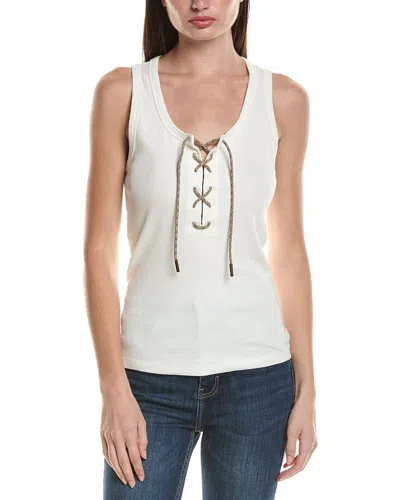 Burberry Check Trim Tank In White