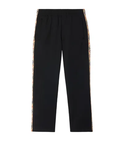 Burberry Check Trim Straight-leg Track Pants In Black