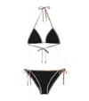 Burberry Black Vintage Check Detail Mata Triangle Bikini In Black