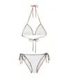 Burberry Check Trim Triangle Bikini In White