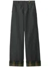 BURBERRY CHECK-TRIM TROUSERS