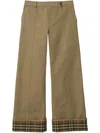 Burberry Check-trim Wide-leg Trousers In Neutrals