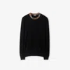 Burberry Crew Neck Knitwear With Distinctive Patterned Collar