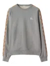 Burberry Check-trimmed Cotton Sweatshirt In Gray