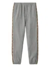 Burberry Check-trimmed Cotton Track Pants In Gray