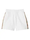Burberry Check-trimmed Loopback Cotton Shorts In White