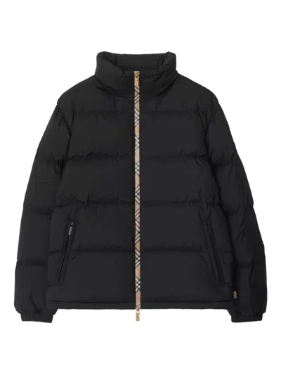BURBERRY CHECK-TRIMMED PUFFER JACKET