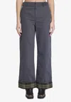 Burberry Cotton Blend Trousers In Gray