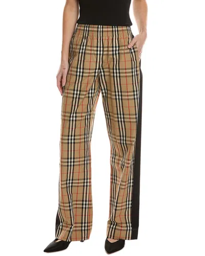 Burberry Check Trouser In Neutral