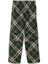 Burberry Men's Check Pattern Trousers With Elastic Waist And Drawstring