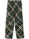 Burberry Men's Check Pattern Trousers With Elastic Waist And Drawstring