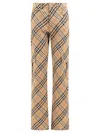 Burberry Straight Leg Checked Cargo Pants In Neutral