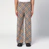 Burberry Men Check Linen-blend Pants In Beige