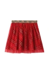 Burberry Check Tulle Skirt In Red