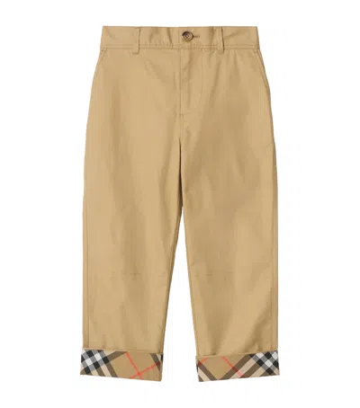 BURBERRY CHECK TURN-UP CHINOS