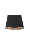 Burberry Childrens Check Turn-up Cotton Shorts In Black